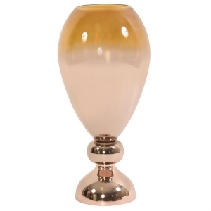Howard Elliott Metallic Rose Gold Glass Wine Goblet Vase - All