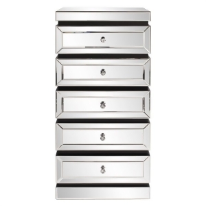 Howard Elliott 5-Tiered Mirrored Tower w/ Drawers - All