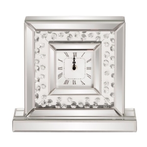 Howard Elliott Glass Crystal Accented Mirrored Clock - All
