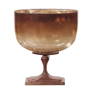 Howard Elliott Bronze Glass w/Bronze Aluminum Vase Wide - All