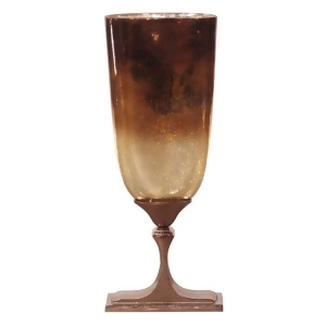 Howard Elliott Bronze Glass w/Bronze Aluminum Vase Tall - All