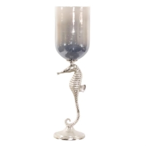 Howard Elliott Seahorse Candle Holder w/Pearlized Slate Hurricane - All