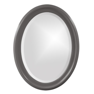 Howard Elliott George Glossy Charcoal Oval Mirror - All