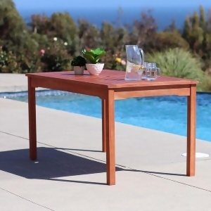 Vifah Malibu V98 Outdoor Natural Wood Rectangular Dining Table - All
