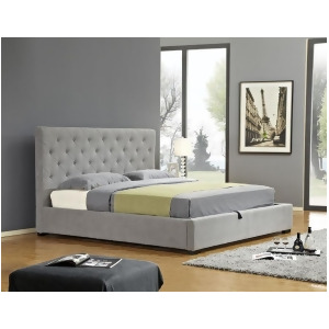 J M Furniture Prague Upholstered Sotrage Bed in Light Grey - All