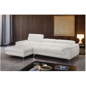 J M Furniture Alice Premium Leather Sectional In Left Facing Chaise in White - All