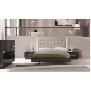 J M Furniture Beja Platform Bed in Black Beige - All