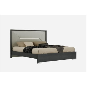 J M Furniture Monte Leone King Platform Bed in Grey - All