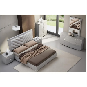 J M Furniture New York Platform Bed in Grey - All