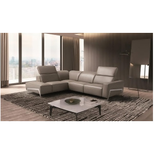 J M Furniture Ocean Grey Leather Sectional Left Hand Facing in Grey - All