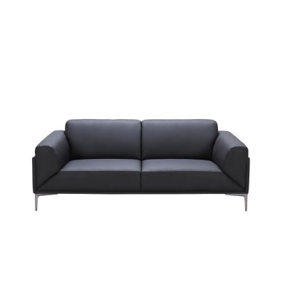 J&M Furniture Knight Sofa in Black Leather 