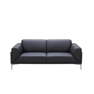 J M Furniture Knight Sofa in Black Leather - All