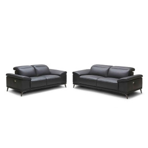 J M Furniture Giovani 2 Piece Living Room Set in Black - All