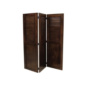 Sunset Trading Bahama Shutter Wood Room Divider in Tropical Walnut - All