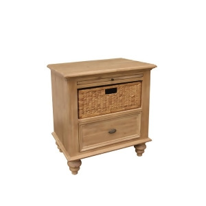 Sunset Trading Vintage Casual Nightstand w/Basket in Plantation Maple - All