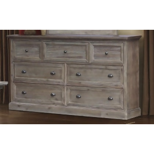 Sunset Trading Solstice Grey 7 Drawer Dresser in Weathered Gray Brown - All