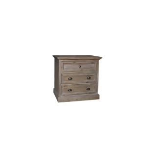 Sunset Trading Solstice Grey 3 Drawer Nightstand in Weathered Gray Brown - All