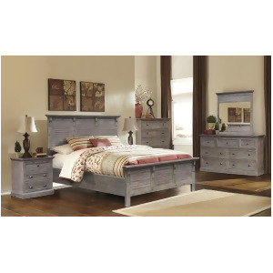 Sunset Trading Solstice Grey 5 Piece Platform Bedroom Set in Weathered Gray Br - All
