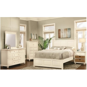 Sunset Trading Ice Cream At The Beach 5 Piece Queen Bedroom Set in Antique White - All