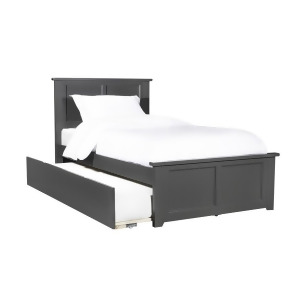 Atlantic Madison Platform Bed w/Matching Footboard w/Twin Size Urban Trundle Bed - All