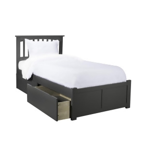 Atlantic Mission Platform Bed w/Flat Panel Footboard 2 Urban Bed Drawers in At - All