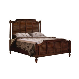 Sunset Trading Bahama Shutter Wood Panel Bed in Tropical Walnut - All
