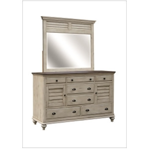 Sunset Trading Shades of Sand Dresser w/Shutter Mirror in Antique White/Natural - All