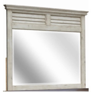 Sunset Trading Shades of Sand Shutter Mirror in Antique White/Natural Walnut - All