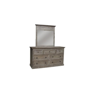Sunset Trading Solstice Grey Dresser w/Shutter Mirror in Weathered Gray Brown - All
