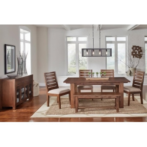 A-america Anacortes 7 Piece Trestle Dining Room Set w/Server in Salvage Mahogany - All