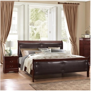 Global Furniture Marley 2 Piece Merlot Tufted Sleigh Bedroom Set - All