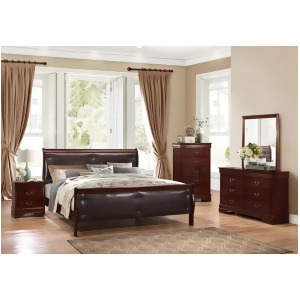 Global Furniture Marley 4 Piece Merlot Tufted Sleigh Bedroom Set - All