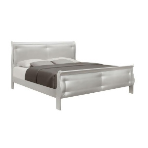 Global Furniture Marley Silver Tufted Sleigh Bed - All
