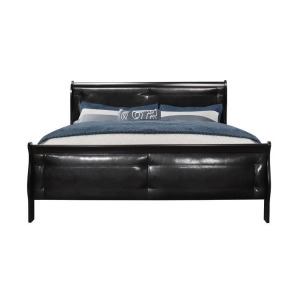 Global Furniture Marley Black Tufted Sleigh Bed - All
