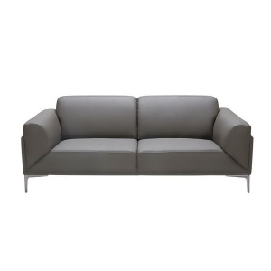 J M Furniture King Sofa in Grey Leather - All