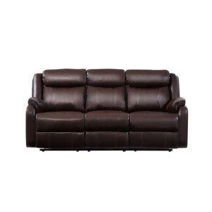 Global Furniture U9303c Reclining Sofa w/Table Drawer in Brown w/Contrast Stit - All