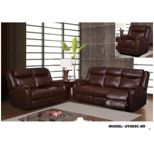 Global Furniture U9303c 3 Piece Reclining Living Room Set in Brown - All