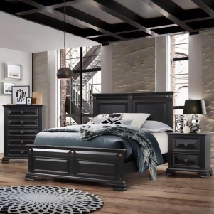 Global Furniture Carter 3 Piece Platform Bedroom Set in Black - All