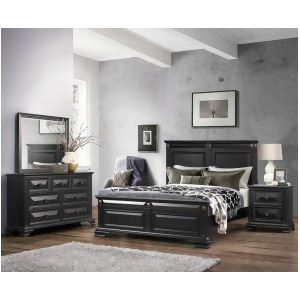 Global Furniture Carter 3 Piece Platform Bedroom Set w/Dresser in Black - All