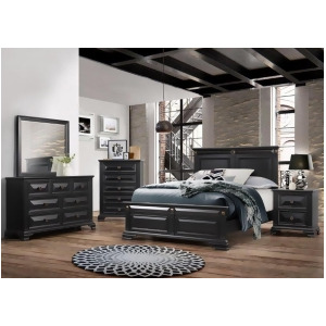 Global Furniture Carter 4 Piece Platform Bedroom Set in Black - All