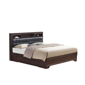 Global Furniture Noma Platform Bed in Dark Merlot - All
