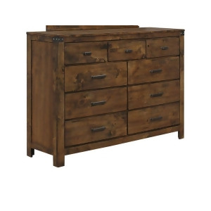 Global Furniture Victoria Dresser w/Mirror in Rustic Oak - All