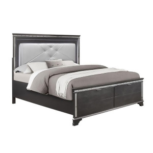 Global Furniture Penelope Platform Bed w/LED Lights in Metallic Grey - All