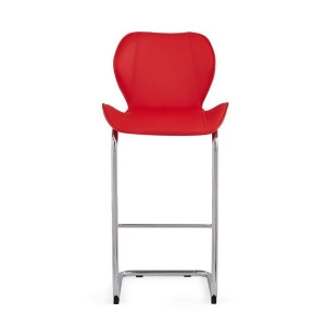 Global Furniture D1446bs Red Pu Curved Barstool - All