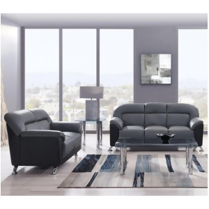 Global Furniture U9102 2 Piece Living Room Set in Dark Grey Black - All
