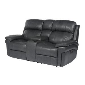 Sunset Trading Luxe Leather Reclining Loveseat w/Power Headrest Console - All