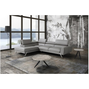 J M Furniture Mood Grey Leather Sectional Left Hand Facing - All