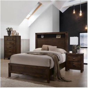 Global Furniture Victoria 3 Piece Platform Bedroom Set in Rustic Oak - All