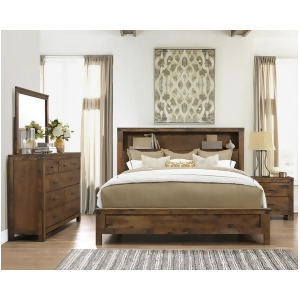 Global Furniture Victoria 3 Piece Platform Bedroom Set w/Dresser in Rustic Oak - All