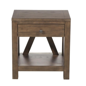 Pulaski Farmhouse Style One Drawer Side Table in Brown - All